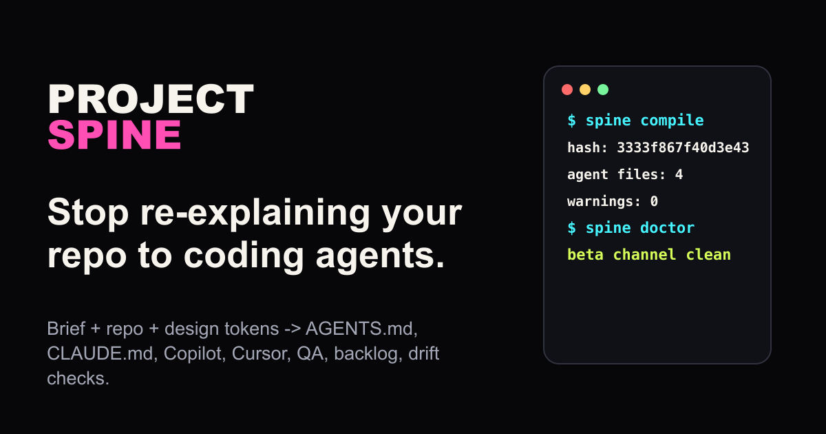 Project Spine · context compiler for software projects